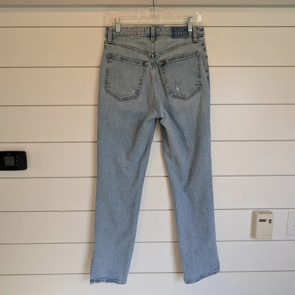 Abercrombie & Fitch 90s Straight High Rise Split-Vent Hem Size 28S / 6S - Picture 8 of 15